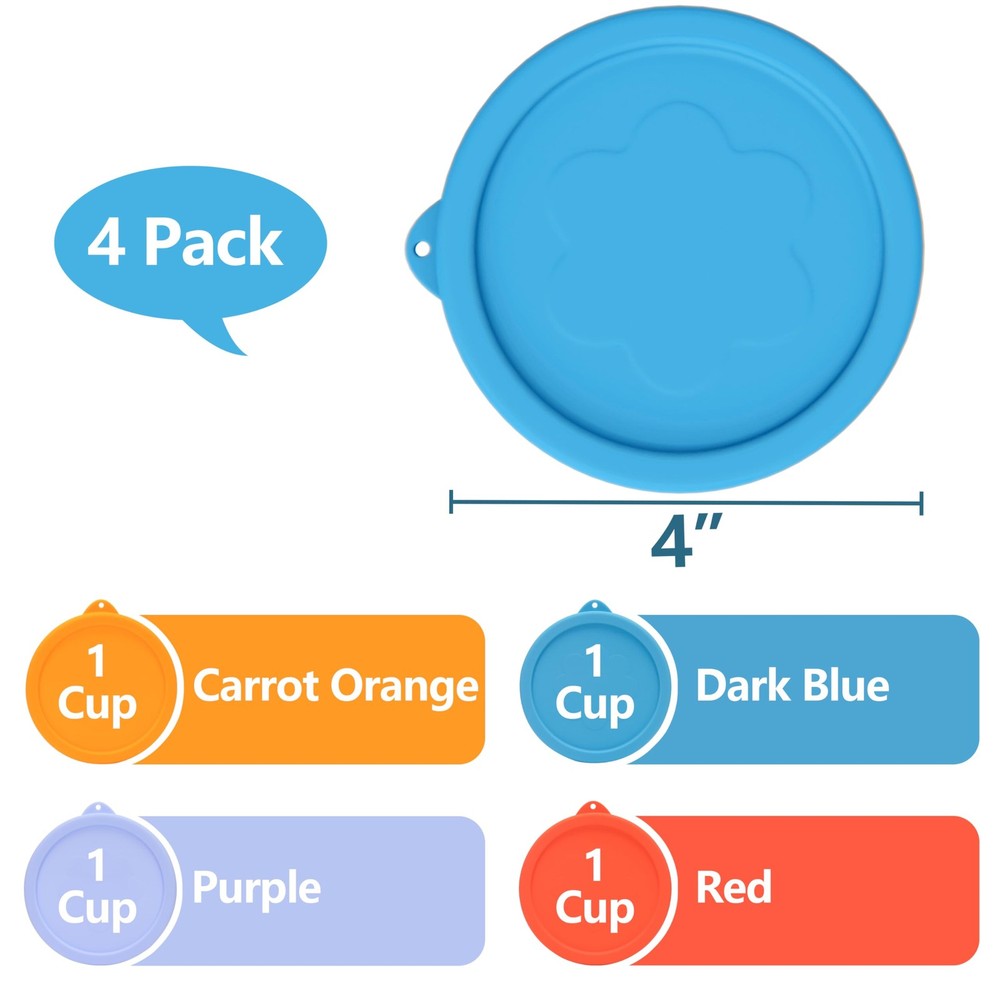 LUVCOSY 1 Cup Silicone Replacement Lids Storage 1 - 4 Pack, colorful