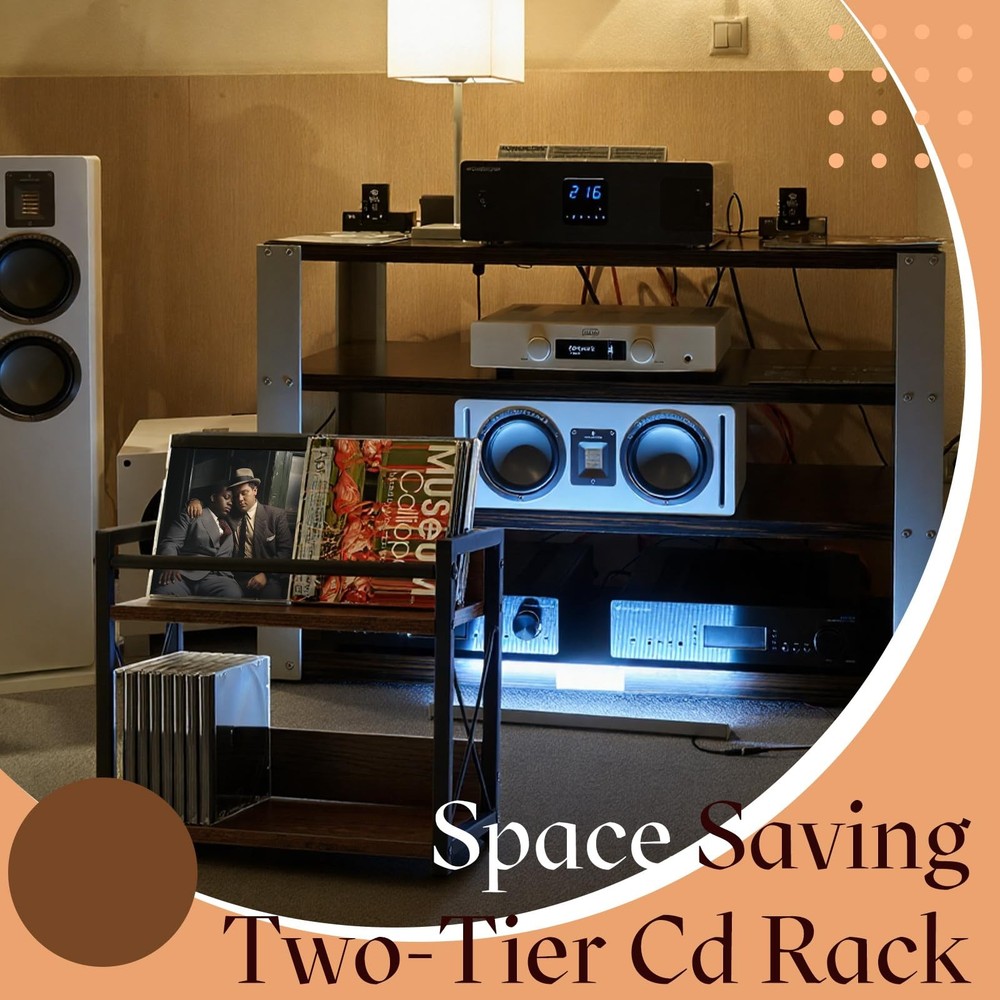 2-tier CD Holder CD Storage Rack for Display Countertop Media Organizer with ...