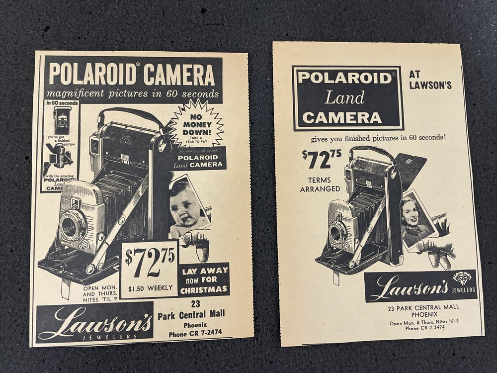 Vintage 1950’s Print Camera Advertisements