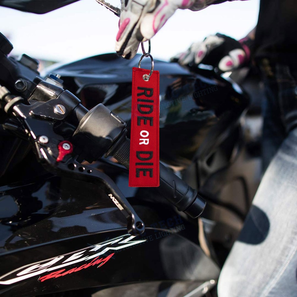 Embroidered Jet Tag Keychain Backpack Biker Motorcycle Scooter Personalized 1pc