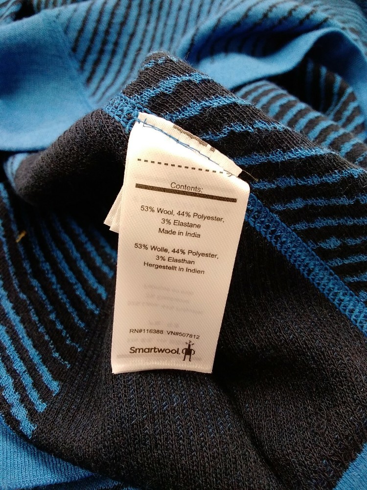 SmartWool Men Intraknit Thermal Merino B/L Pattern Crew Blue Medium 16407-K25