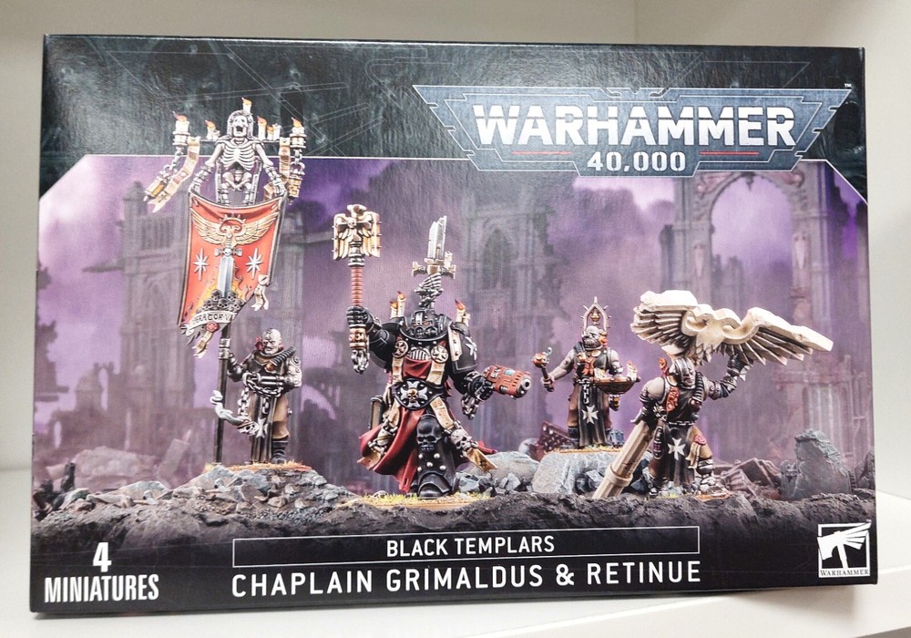 Warhammer 40000 Black Templars CHAPLAIN GRIMALDUS AND RETINUE Single models