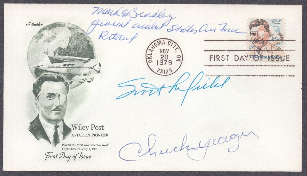 CHUCK YEAGER - FIRST DAY COVER SIGNED