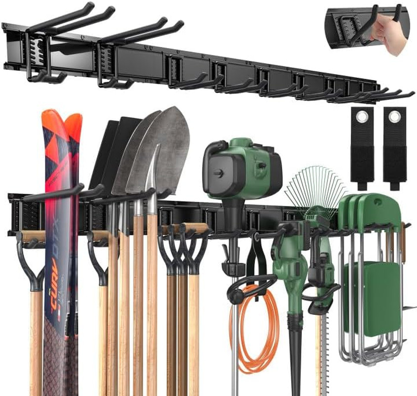 66" Garage Tool Organizer Wall Mount - 720Lbs Garden Tool Organizer with Adjusta