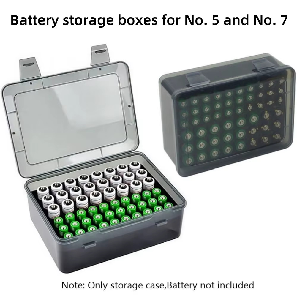 54-Slot AA & AAA Rechargeable Battery Organizer Case with Adjustable Compartment