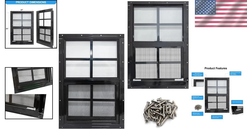 High Strength Shed Windows with Fiberglass Screen
