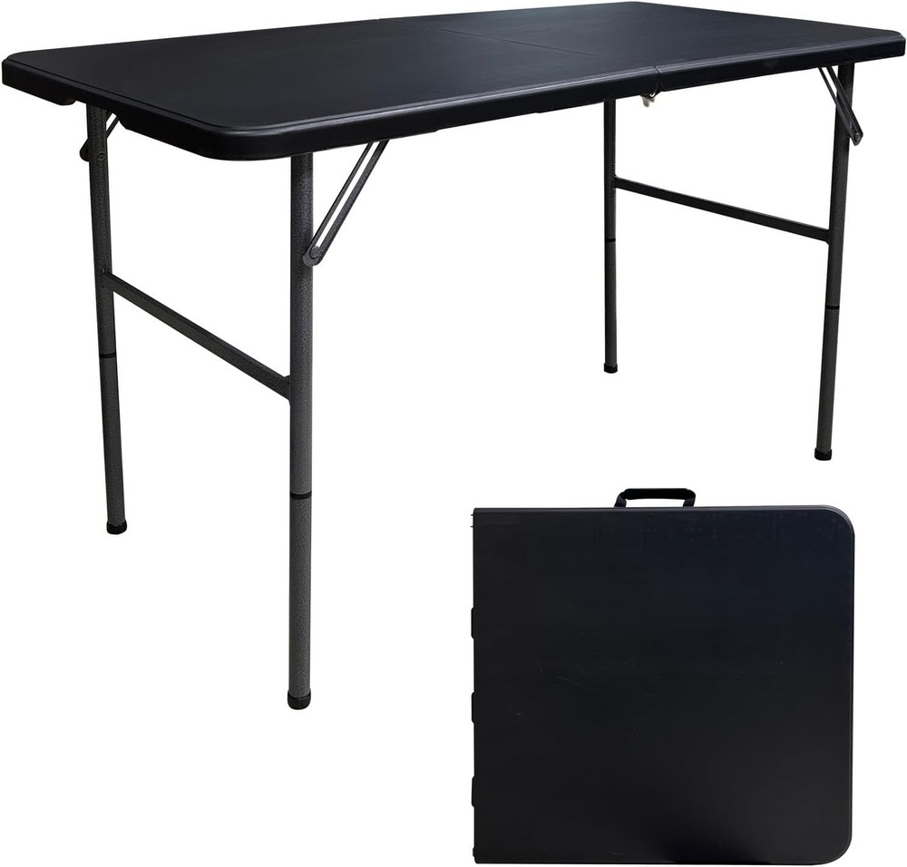 Folding Table 4 Foot Portable Folding Tables Heavy Duty Fold-in-Half Utility