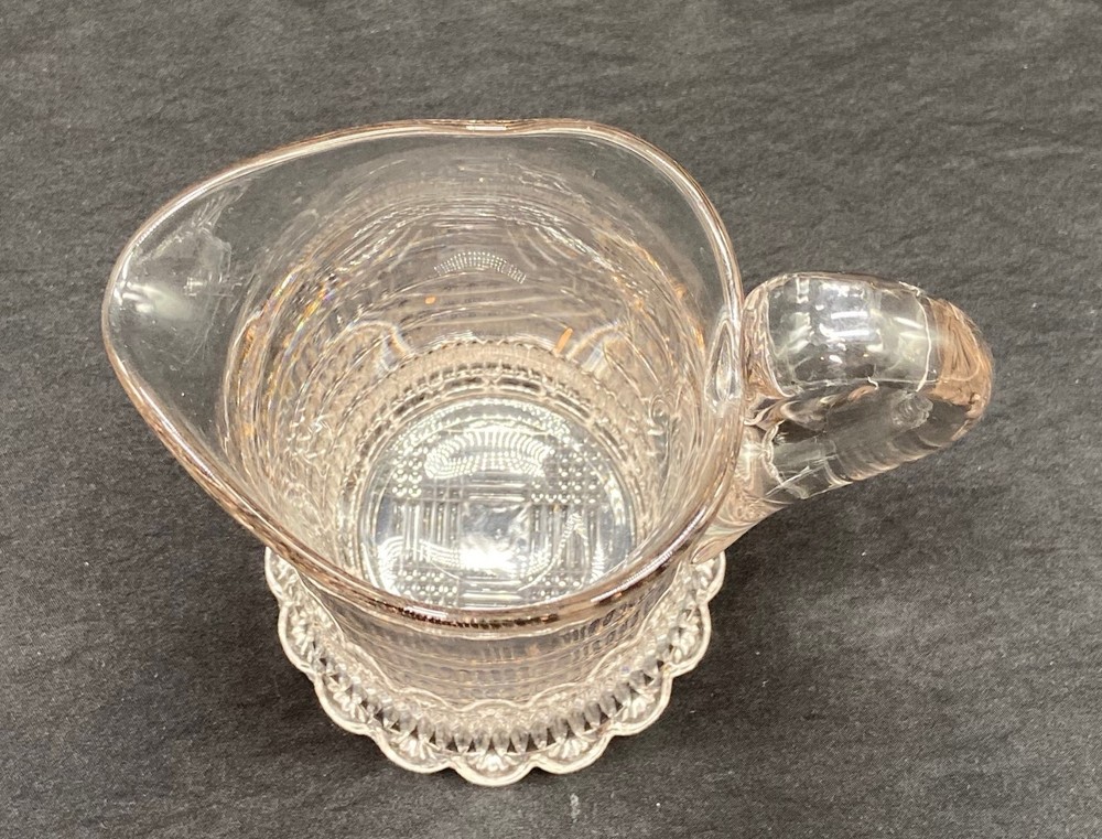 Vintage Clear Glass Creamer with Handle, Spout - Victorian Design - tableware