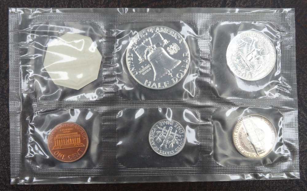 1963 US Mint Proof Set 5 Coins 90% Silver Flat Pack NO ENVELOPE