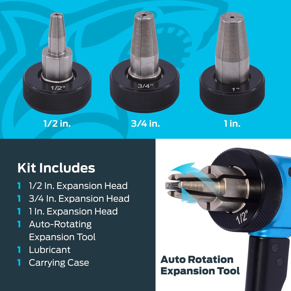 SharkBite PEX-A Expansion Tool Kit, Includes 1/2 inch, 3/4 and 1 Blue