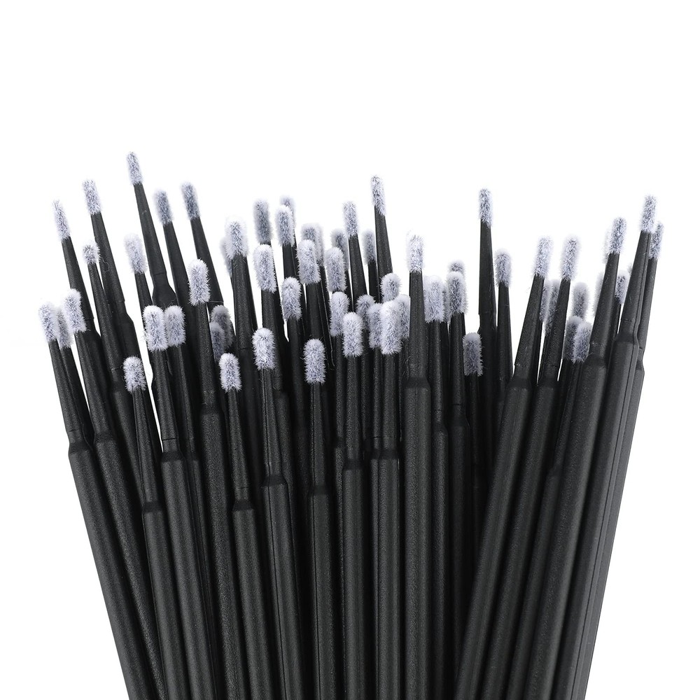 G2PLUS Micro Swabs - 100pcs Cotton Swabs for Makeup, Black Disposable