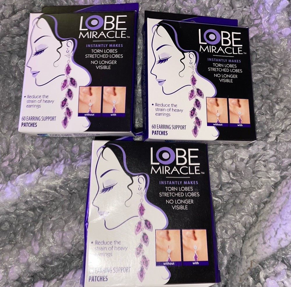 3 Lobe Miracle Earring Support Patches, 60-Count Each Box Boxes