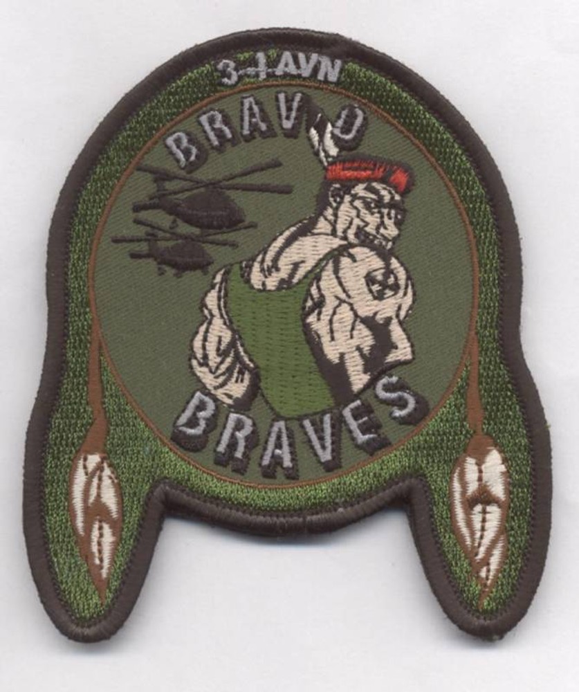 B CO 3-4 AVN "BRAVO BRAVES" patch