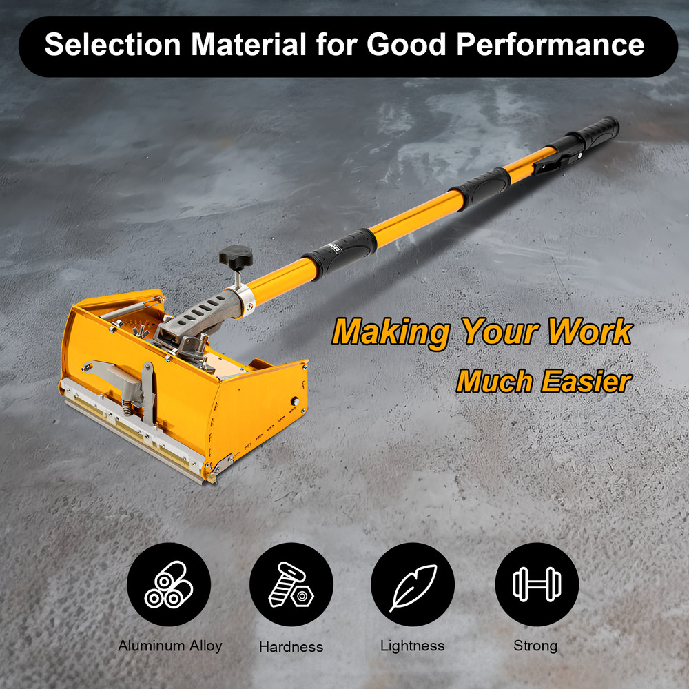Drywall Flat Finishing Box Tool Yellow Plaster Handle 40''-64'' Extendable Paint