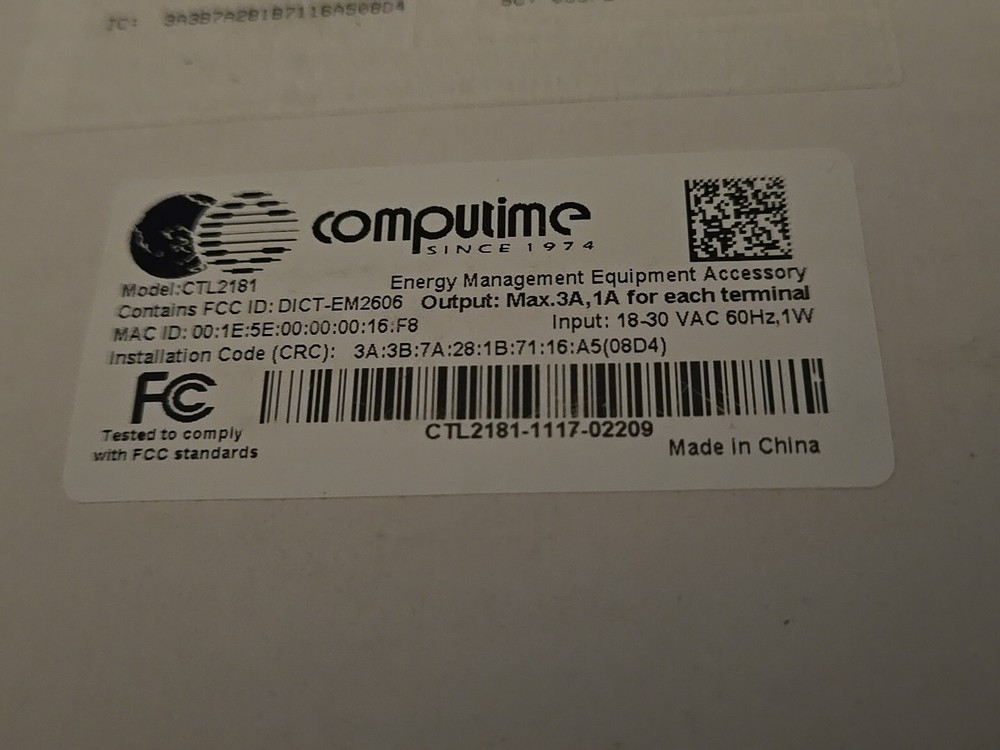 WISER CATCHPHRASE WIRELESS THERMOSTAT CTL2181