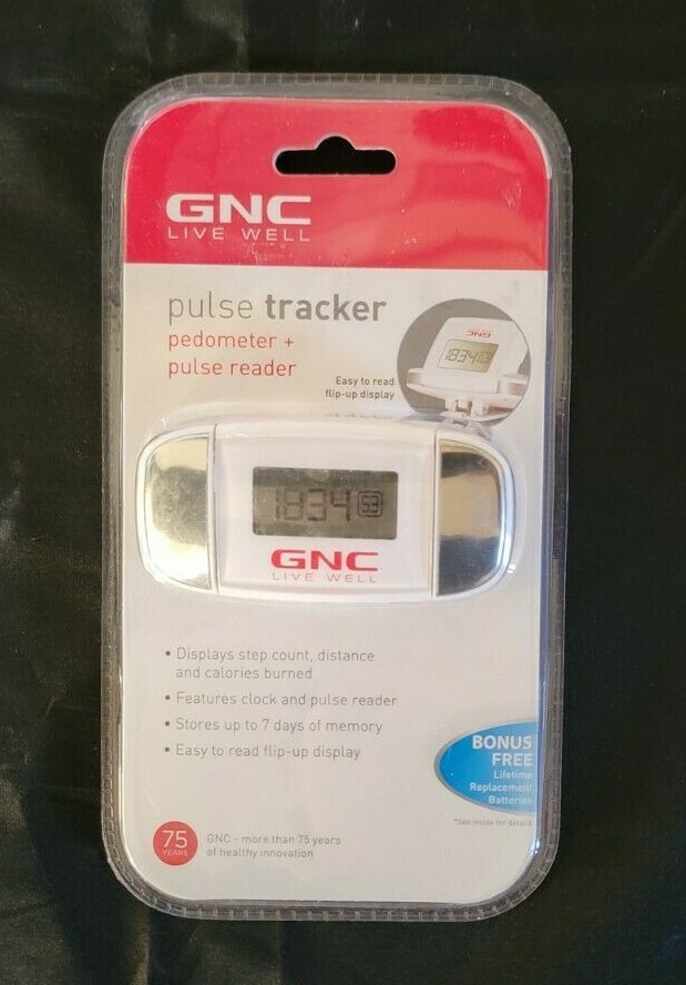 GNC - Pedometer & Pulse Reader - White/silver
