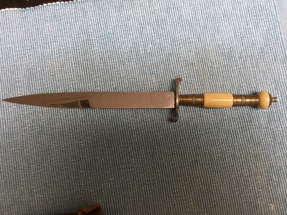 Vintage Brazilian Commando Knife Or Dagger With Original Sheath