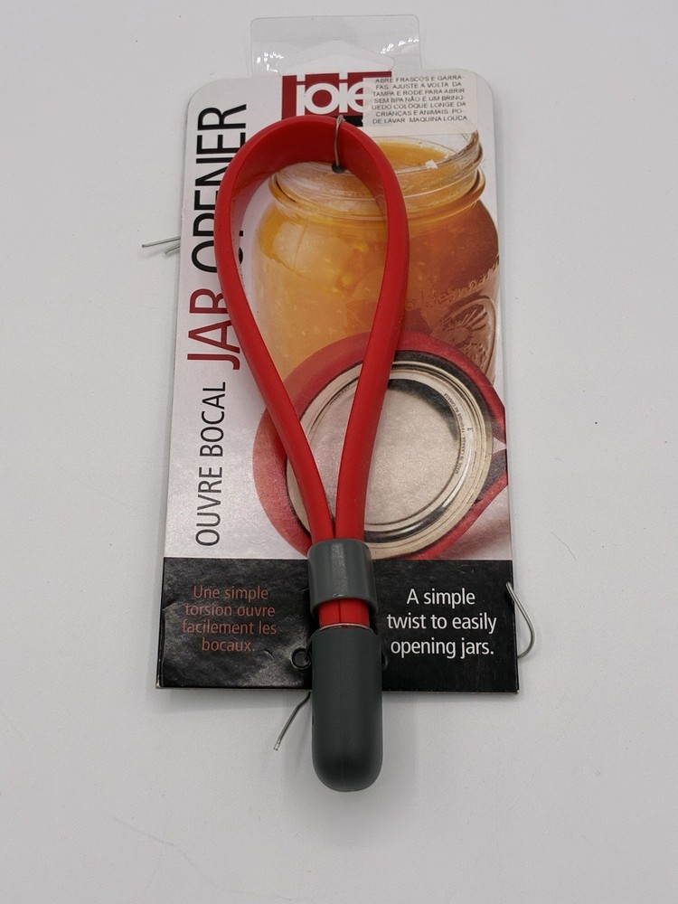 NEW Joie Jar & Bottle Opener Adjustable Red Loop Grip Arthritis Seniors