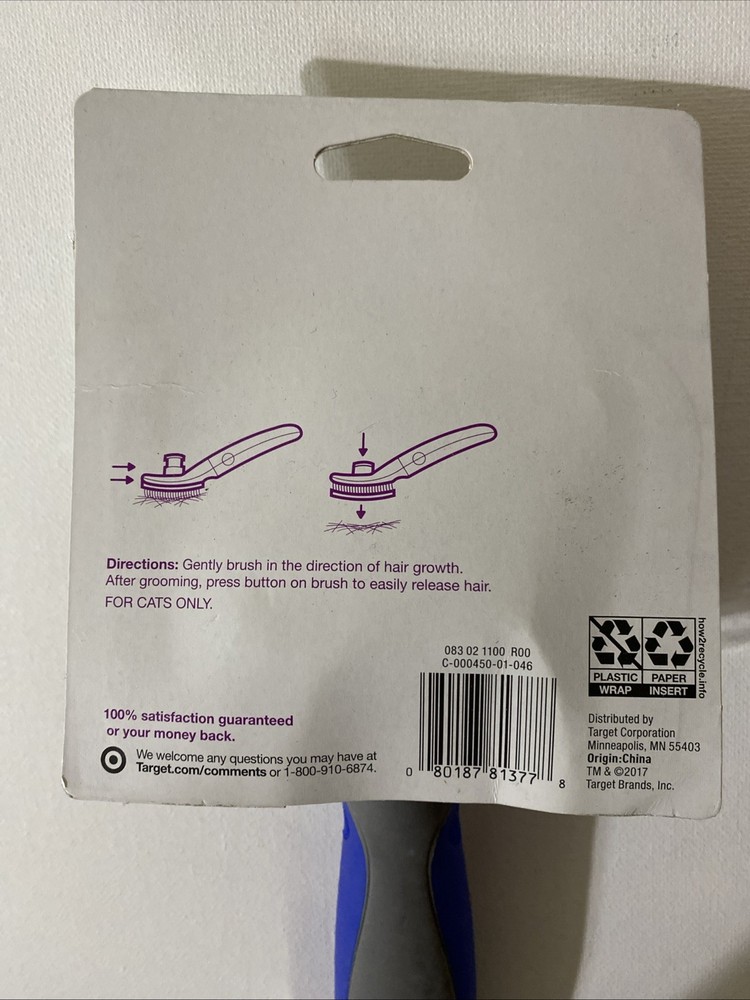 Up & Up Cat Grooming Slicker Brush, Self Cleaning