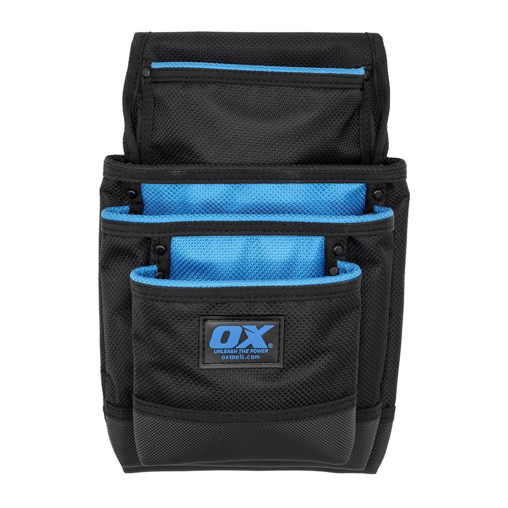 OX Tools Dynamic 4-Pocket Nylon Work Pouch, Water Resistant, Fits 2" & 3" Belts