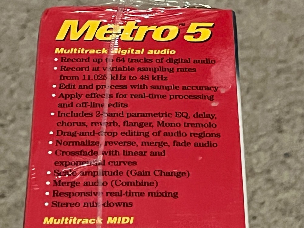 Cakewalk Metro 5 Multitrack MAC Studio Software New Sealed Vintage Rare