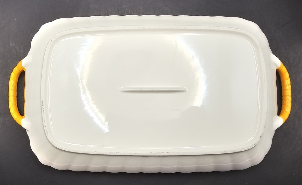 Beautiful Set of 3 Double Handle Rectangular Ceramic Serving Trays