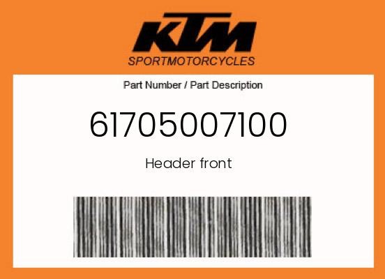 KTM Genuine Header Front - 61705007100