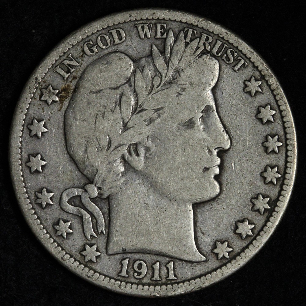 1911 Barber Silver Half Dollar VF E379 WIZEM