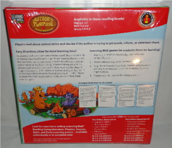 AUTHORS PURPOSE ANIMALS ADVENTURES-IMPROVES READING & LEARNING-NEW