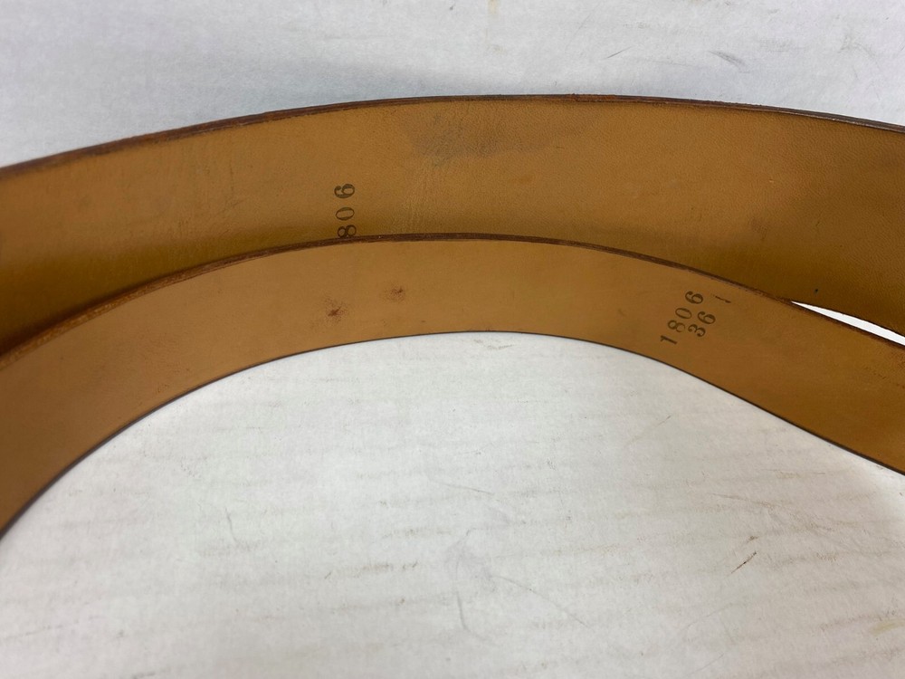 Post WW2 Leather Garrison Belt, 36W NOS