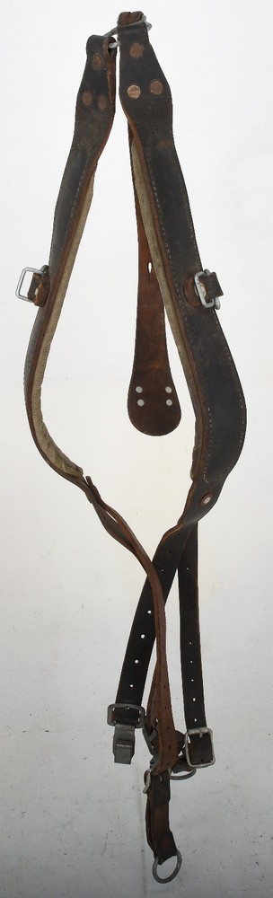 Original Postwar Austrian Leather Y-Strap Harness Marked Stolla Wien
