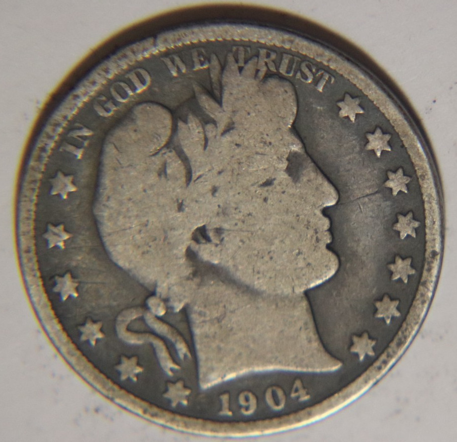 1904 P Barber Half Dollar 50C Cents Coin Silver