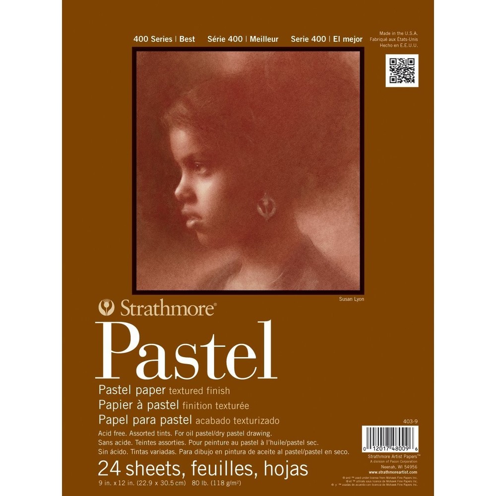 400 Series Pastel Pad, Assorted Colors, 9"x12" Glue Bound, 24 Sheets