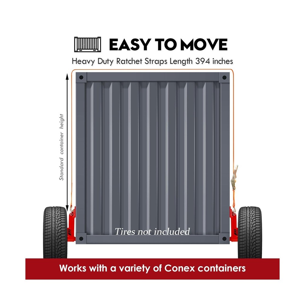 2 Pack Shipping Container Wheels 6-Lug Wheels Kit, Shipping Container Accesso...