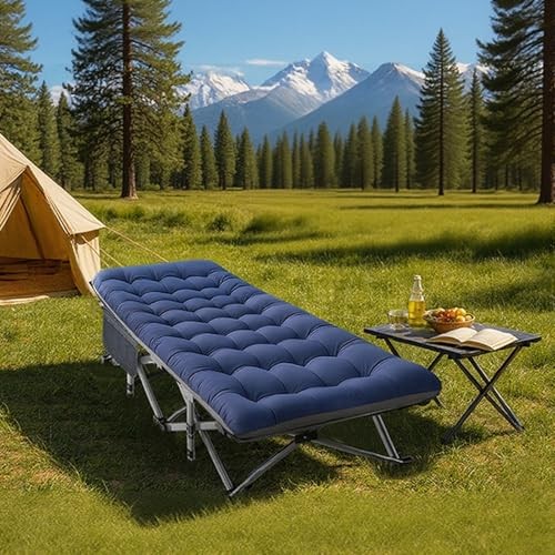 Folding Camping Cot, Extra Wide Heavy Duty Sleeping 1 Oversized Slate Gray