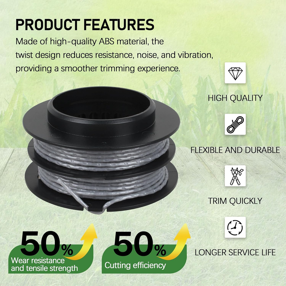 4 Pack 17Ft .080" SB00L00 String Trimmer Replacement Spool for Greenworks ST60V