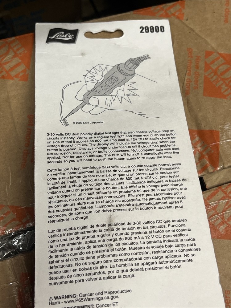 Lisle 28800 Digital Test Light With Load Tester