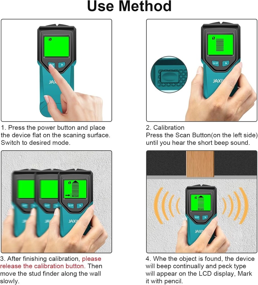 Stud Finder Tool Plastic 5 in 1 LCD Display Accurate Scanner for Home Improve...