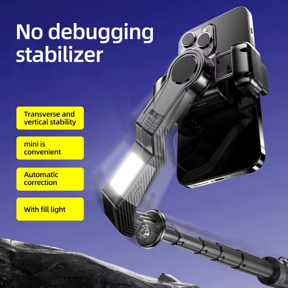 Smartphone Gimbal Selfie Stick Tripod Stabilizer for iPhone Android 5G Bluetooth