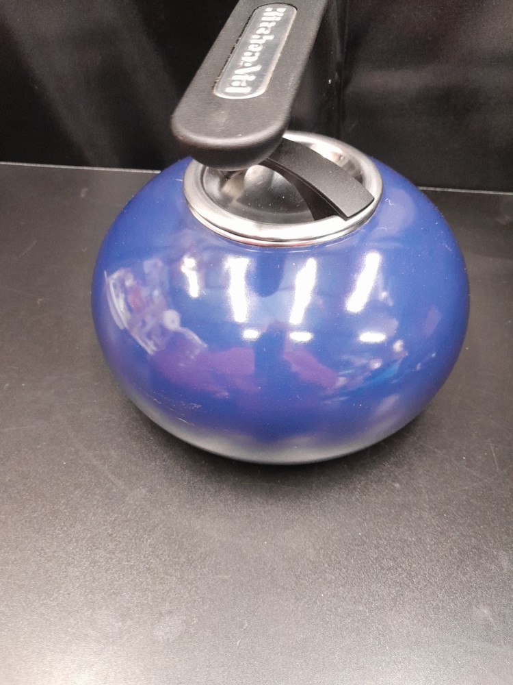 KitchenAid 2 Quart Blue Enamel Whistling Teapot Tea Kettle