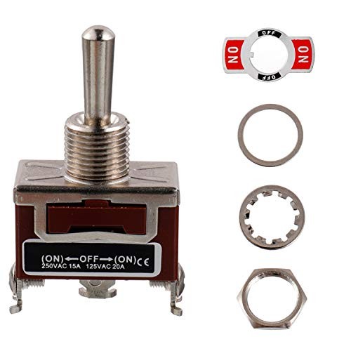 RT1122FS Toggle Switch 125V 20A Momentary Automatic ON -Off- ON 3 Terminal