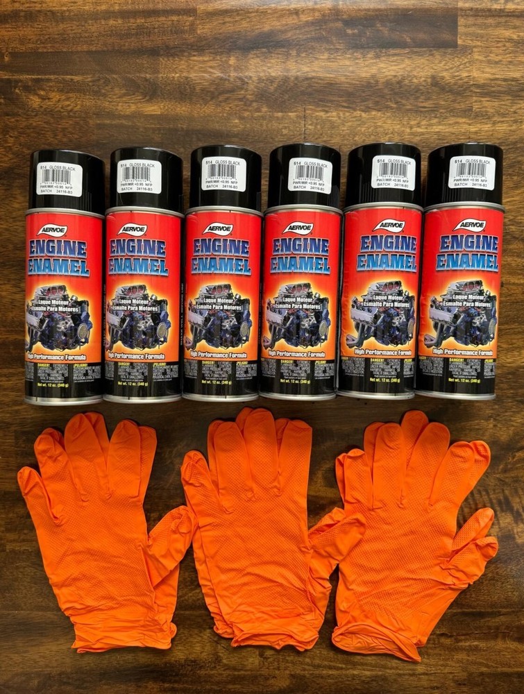 Engine Paint Black Gloss 12-Oz 6-Pack 3 Torque Gloves