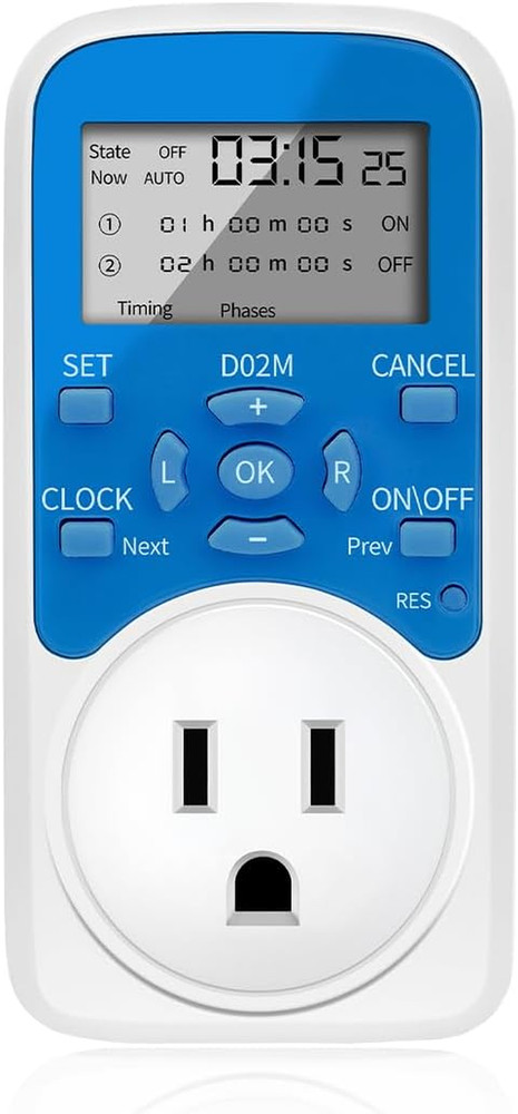 Timer Outlet, Programmable 110V/220V Pump Timer Switch, Minimum Setting by Secon