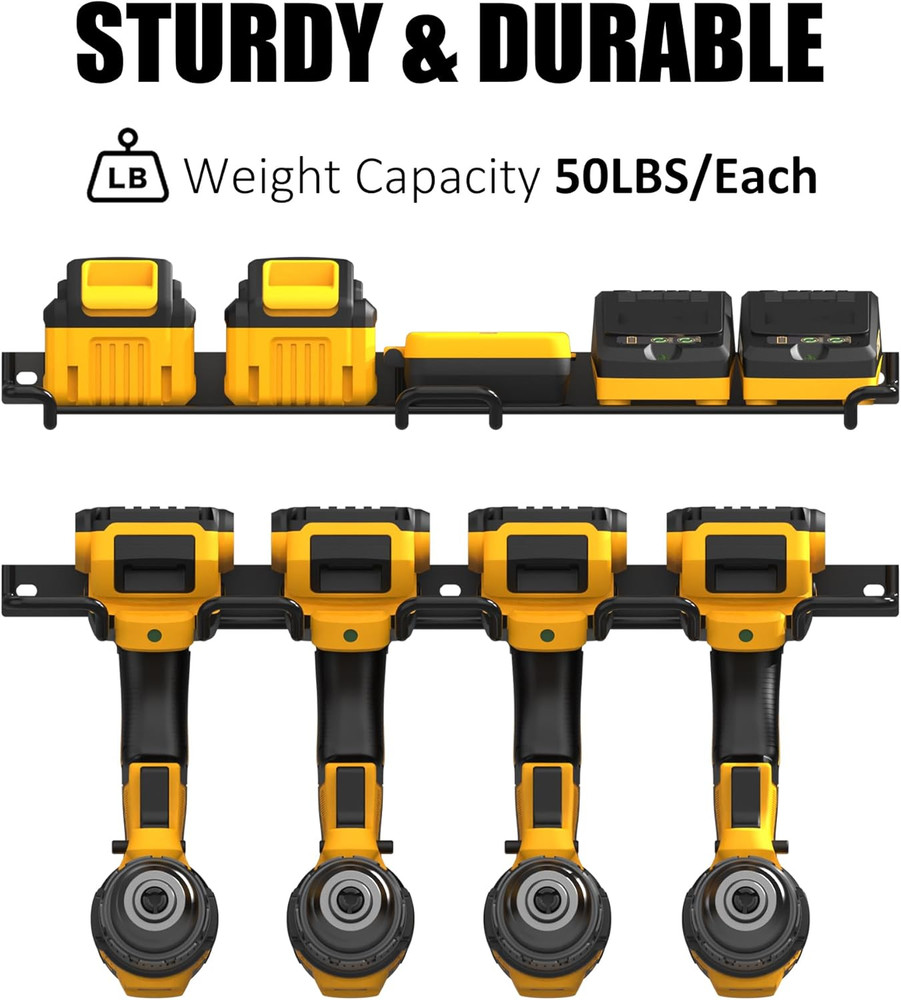 Wall Mounted Drill Rack & Tool Shelf, Power Tool Organizer Holder, Heavy Duty Ut