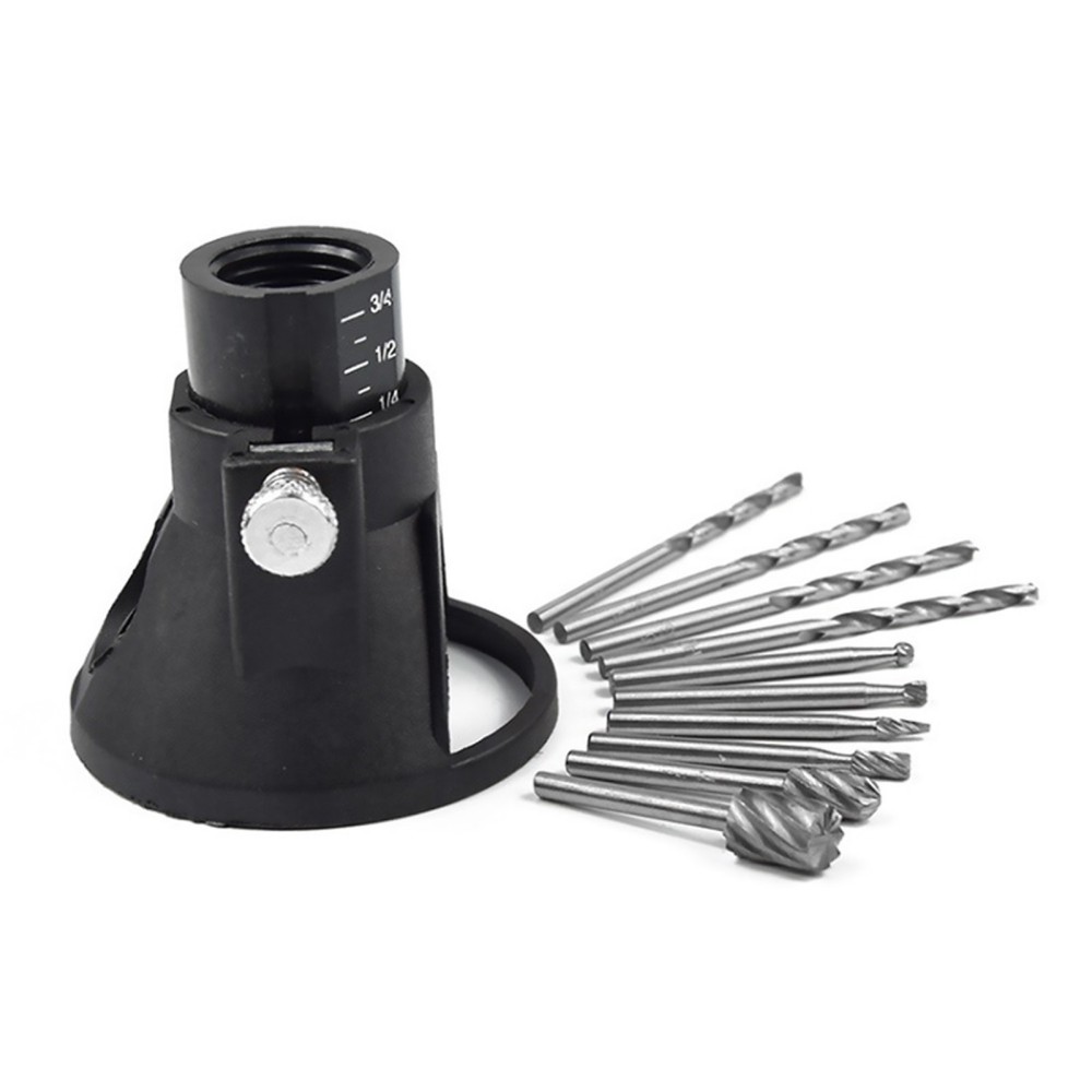 Steel Rotary Sanding Tool Guide HSS Router Drill Bits Set For Dremel