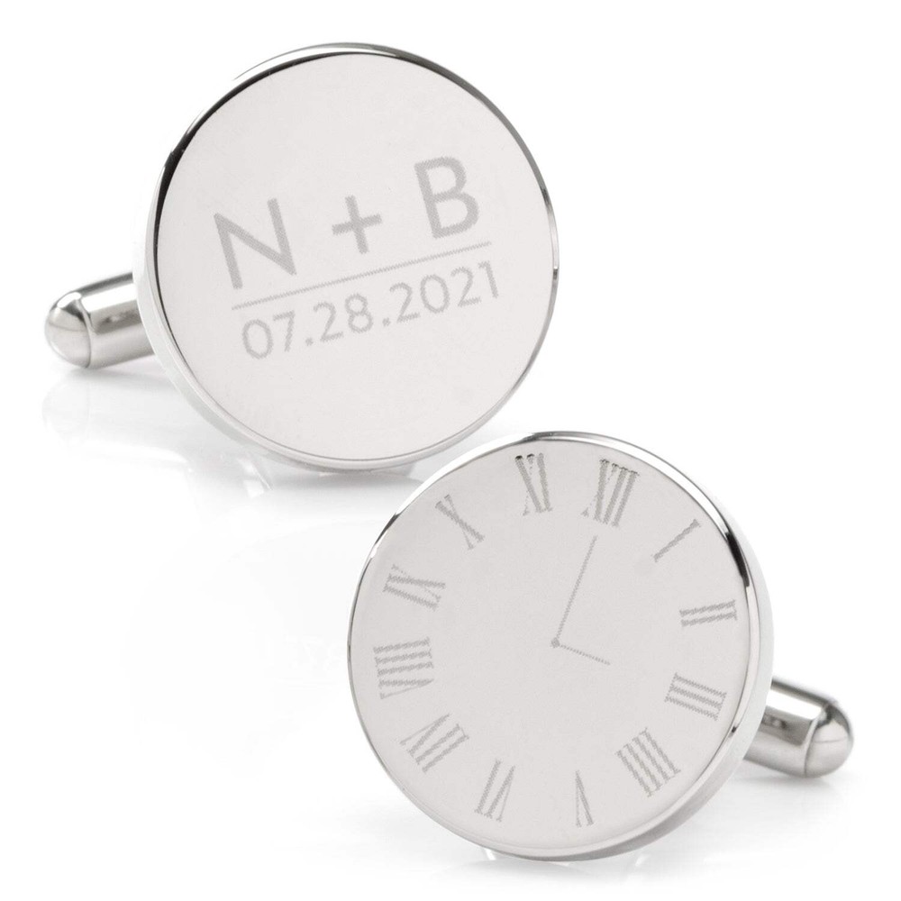 Custom Clock Engravable Cufflinks