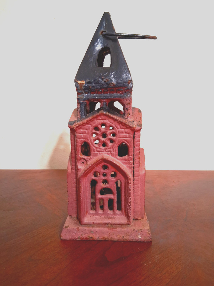 Vintage Heavy Cast Iron Cathedral Tower Lantern