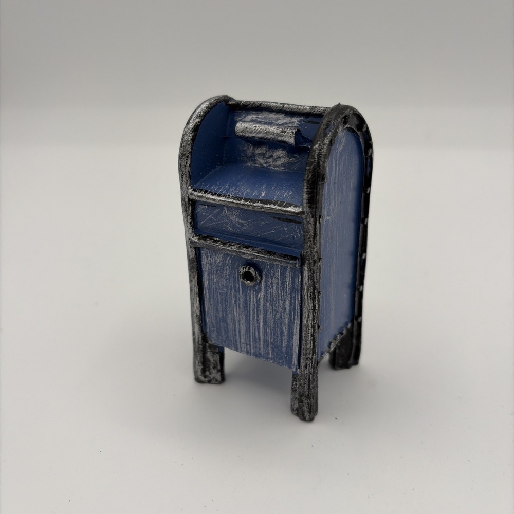 Miniature USPS Mailbox Postal Box Mail Box Blue Display Diorama Scenery
