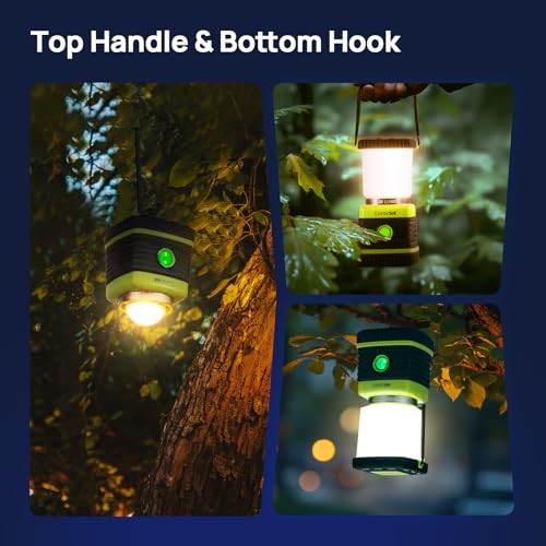 LED Camping Lantern, Battery Powered LED Lantern 1 Pack Light Green