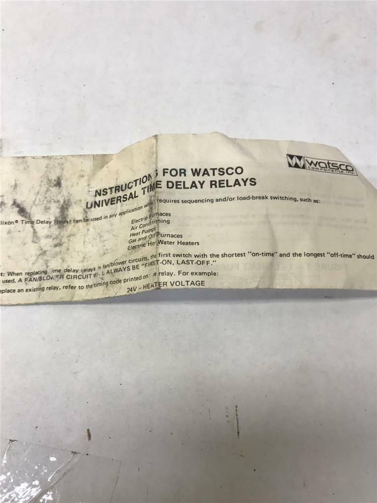 Watsco TDR15 Time Delay Relay 24V